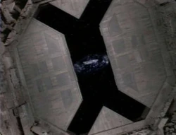 USS Jenolan wedge in Dyson Sphere hatch