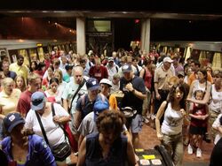 July 4 crowd at Vienna Metro station