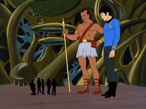 The crew meet Keniclius 5 and Spock 2