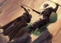 Artemis and Drizzt - Todd Lockwood.jpg