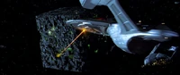 Enterprise-E engages Borg at 001