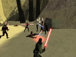 The Disciples of Ragnos battle the Jedi in the Valley.