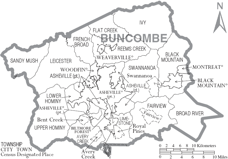 Map of Buncombe County, North Carolina - Familypedia