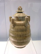 Song celadon 5-tube jar and cover