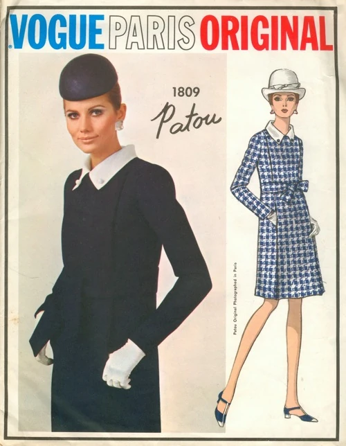 Maud Adams models on the cover of Vogue 1809 by Patou