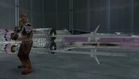 Wookie in Hangar Near X-Wing