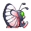 Imagen posterior de Butterfree variocolor en la tercera generación