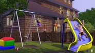 Bella and Mortimer in the playground