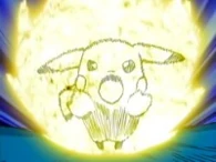 EP427 Pikachu usando tacleada de voltios
