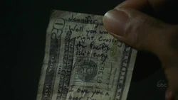 The upper half of the real Henry Gale's $20 note.
