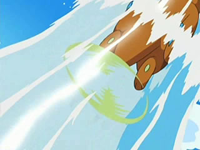 EP503 Cola de Buizel girando para acua jet