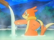 EP532 Buizel entrenando en el balneario