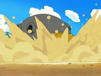 EP534 Hippowdon sumergiéndose en la arena