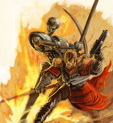 Krath warrior and droid