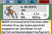 Pokemon Smaragd - Deoxys Pokedex Eintrag