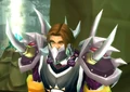 A human wearing the Pauldrons of the Crimson Flight