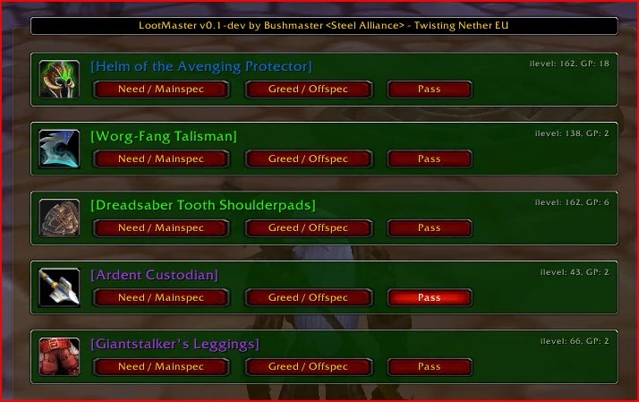 EPGP Lootmaster Client