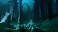 Harry Potter under Hogwarts lake after using Gillyweed for the Triwizard Tournament 2nd Task (Concept Artwork 02).jpg