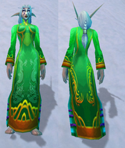 Festive Green Dress, Snow Background, NE Female