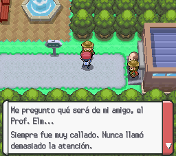 Mención de profesor Elm en Pokemon Platino