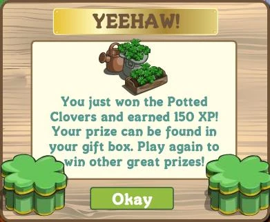 Potted Clovers Notification