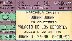 Mexico duran ticket 1993 6 july