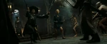 Barbossa and Elizabeth facing the Chinese