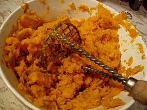 Mashed sweet potatoes
