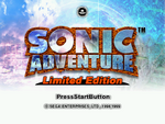 Sonic Adventure Limited Edition Title Screen