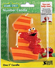 BakeryCraftsElmo1StripeCandle
