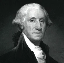 A painting of George Washington.