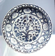 Blue and white plate Jingdezhen 1271 1368