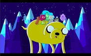 S1e3 princesses and finn riding on jake