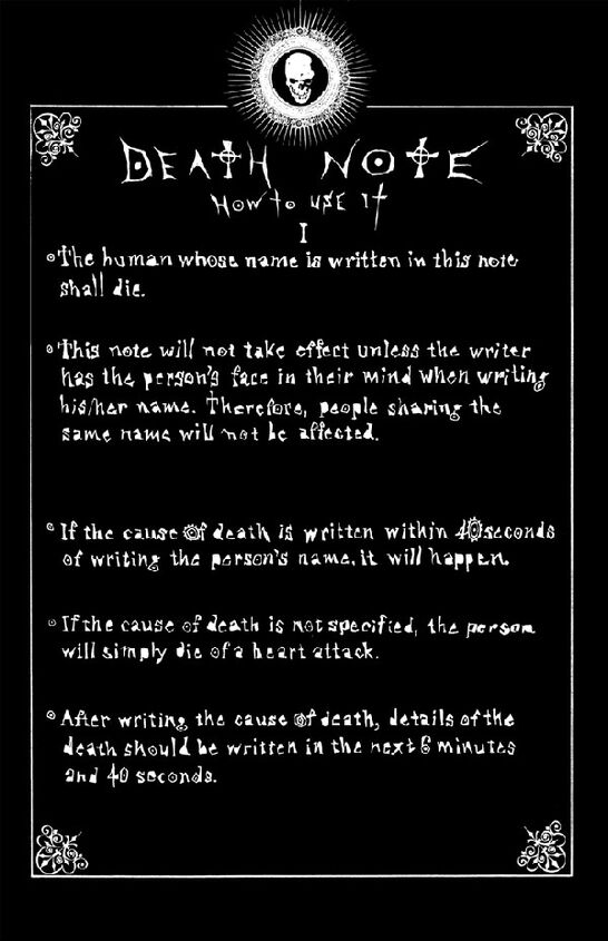 Death Note rules