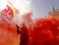 Communist waving flag