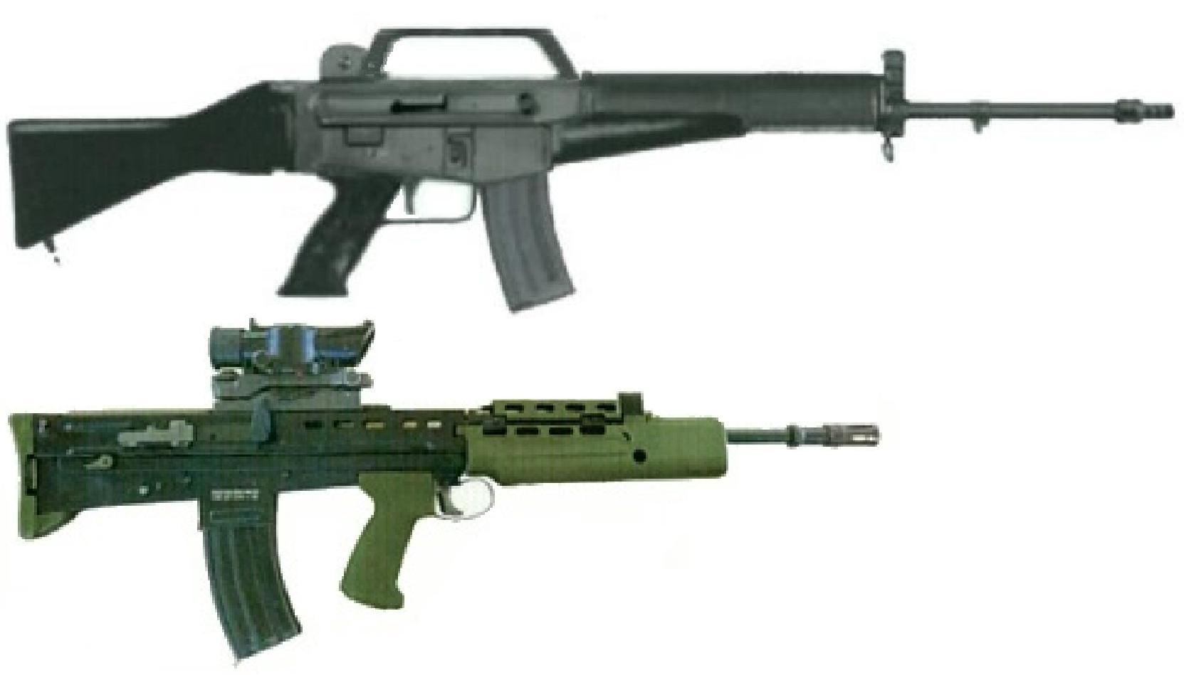 البندقية الفرنسية فاماس / FAMAS بجميع أنواعها+صور - صفحة 2 Sterling_SAR-87_&_Royal_Ordnance_SA-80