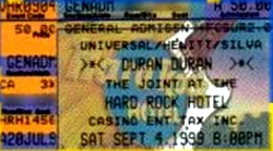 Duran duran ticket The joint, Las Vegas , Nevada , USA 04-09-99 a