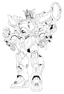 XXXG-01S2 Gundam Altron Front View Lineart