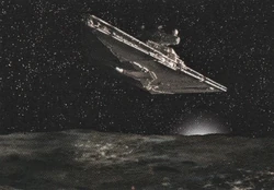 An Imperial-class Star Destroyer orbiting Kessel.