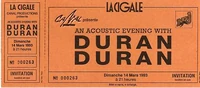 Ticket duran duran paris la cigale 1993 14 march