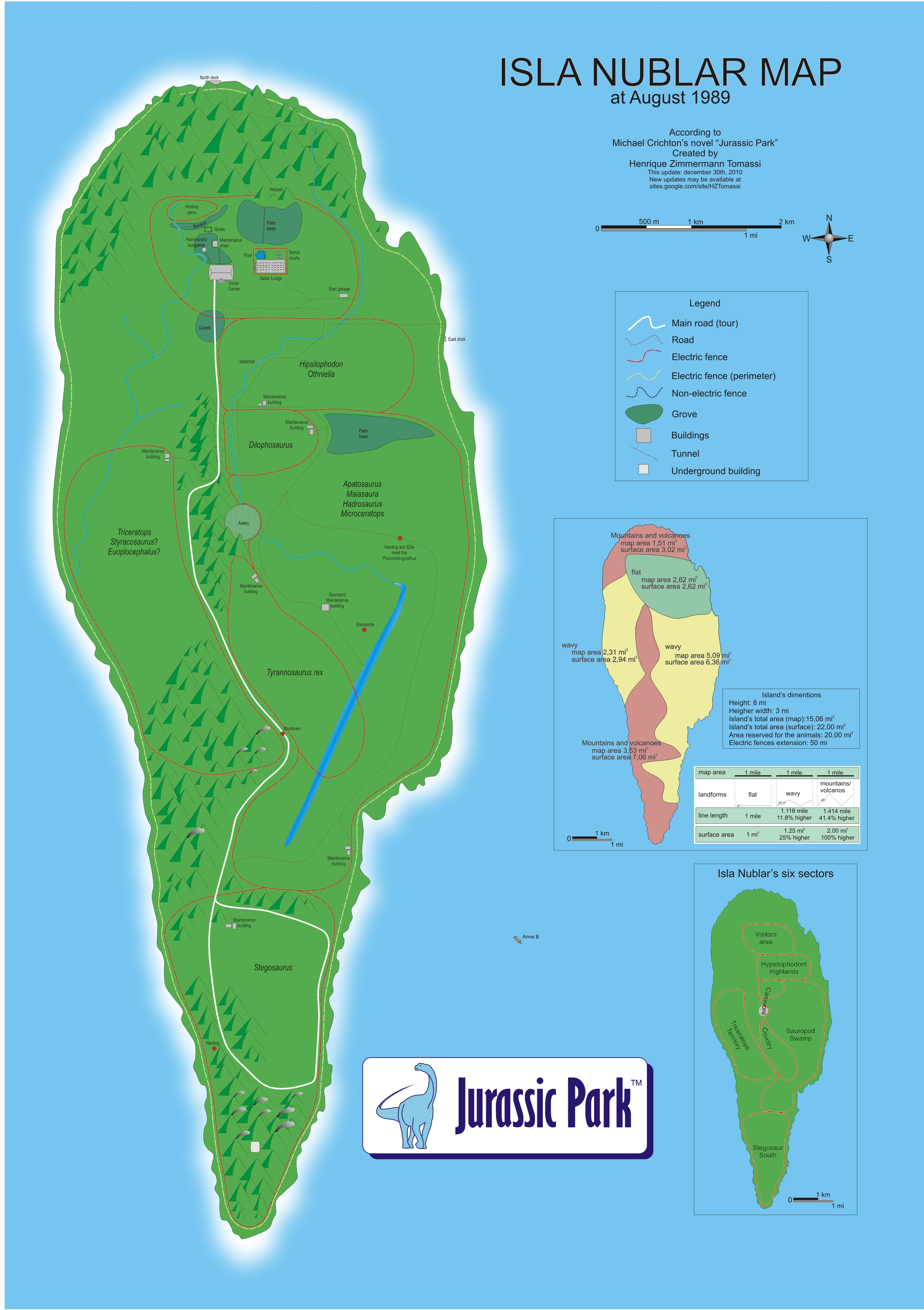 Most accurate novel-canon map I've ever seen : r/JurassicPark