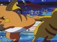 EP14 Raichu de Lt. Surge usando Megapatada