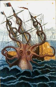 Kraken attacks a ship.