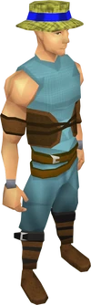 Blue boater equipped
