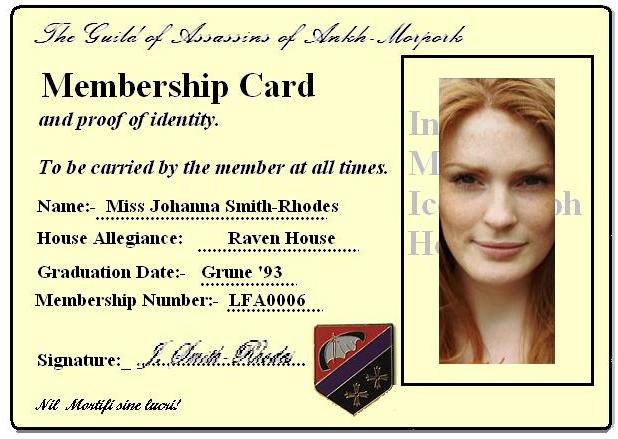 Johanna's ID card