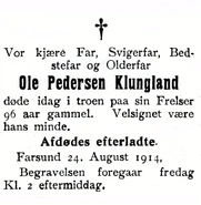 Pedersen-OleMathius 1914 funeral