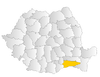Map of Romania highlighting Călăraşi County