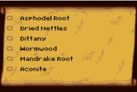 Herb list contents