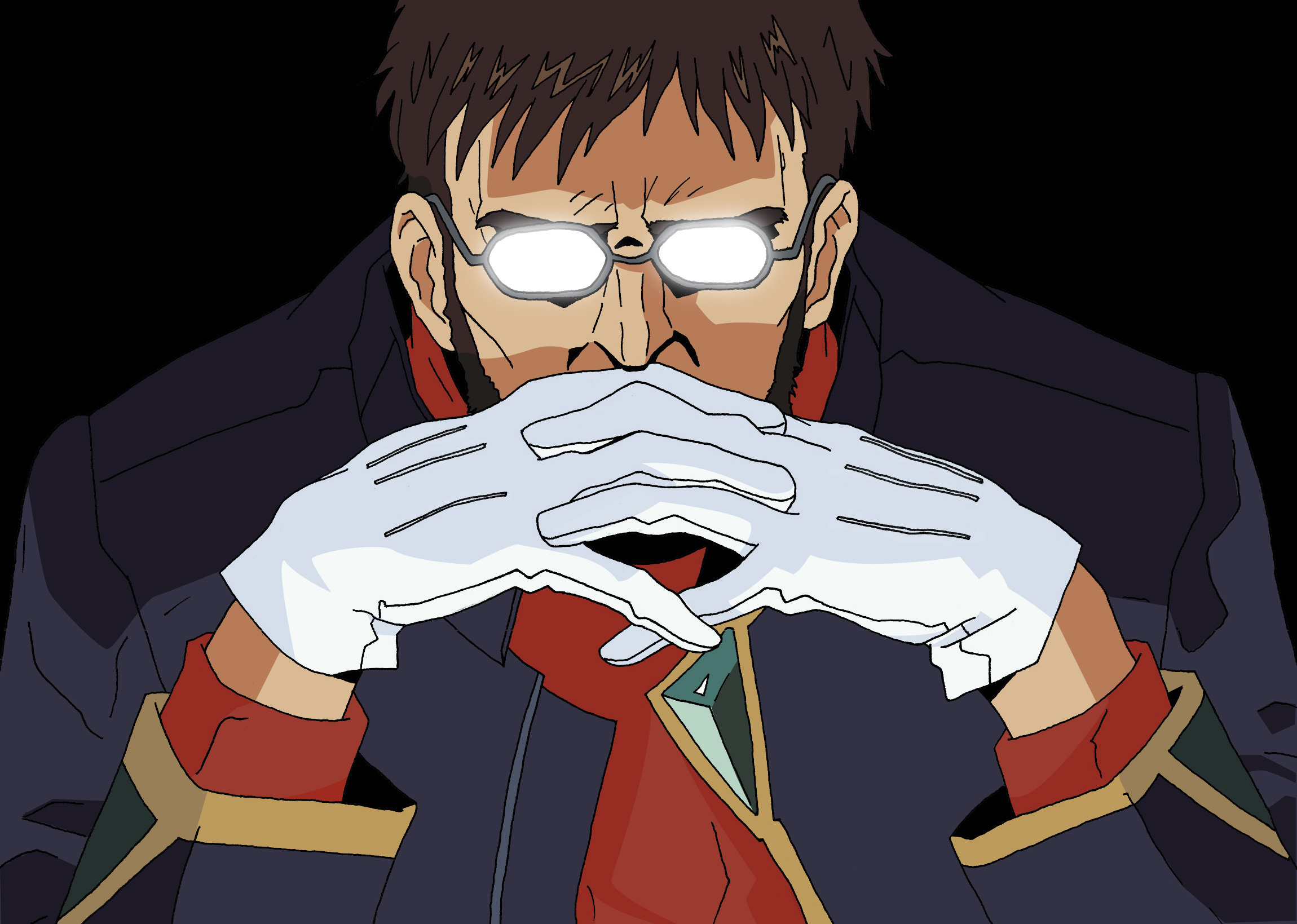 Breaking News: Evangelion's Gendo Ikari smiles!! ~ lolsushi 笑寿司