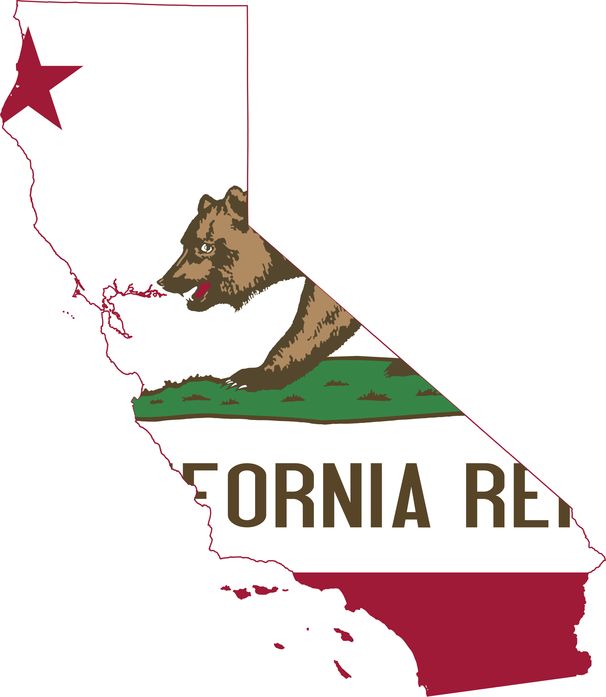 California+flag+map